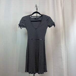 Abercrombie & Fitch Black and White Striped Mini Dress